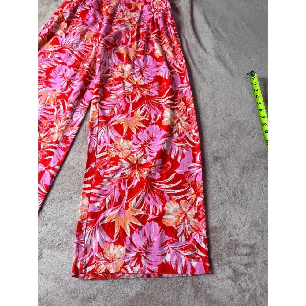 Marc New York Andrew Marc Tropical Floral Pull On Wide Leg Pants M - Picture 3 of 15